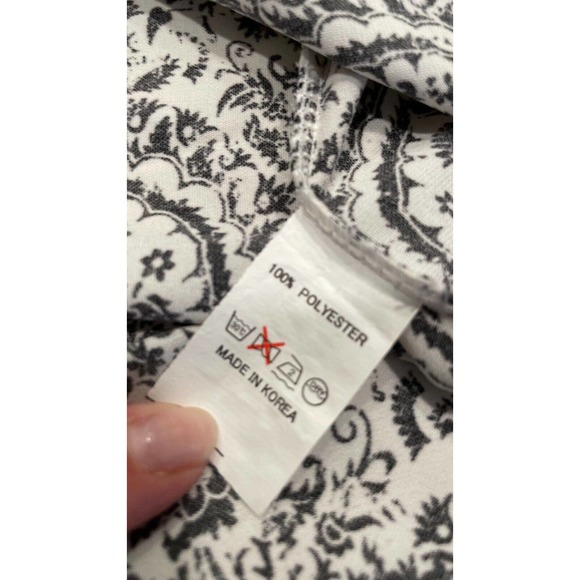 Pinkyotto Size S Black White Floral Damask Shift Dress Lace Trim Kimono Sleeve - Picture 5 of 8